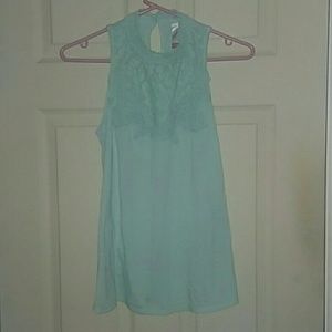 Lace collared flowing top